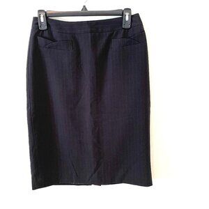 Women's Black with Stripes  Skirt,  Fully Lined   Black   Size: 6